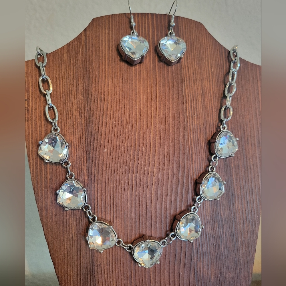 Silver Necklace with Earings Set